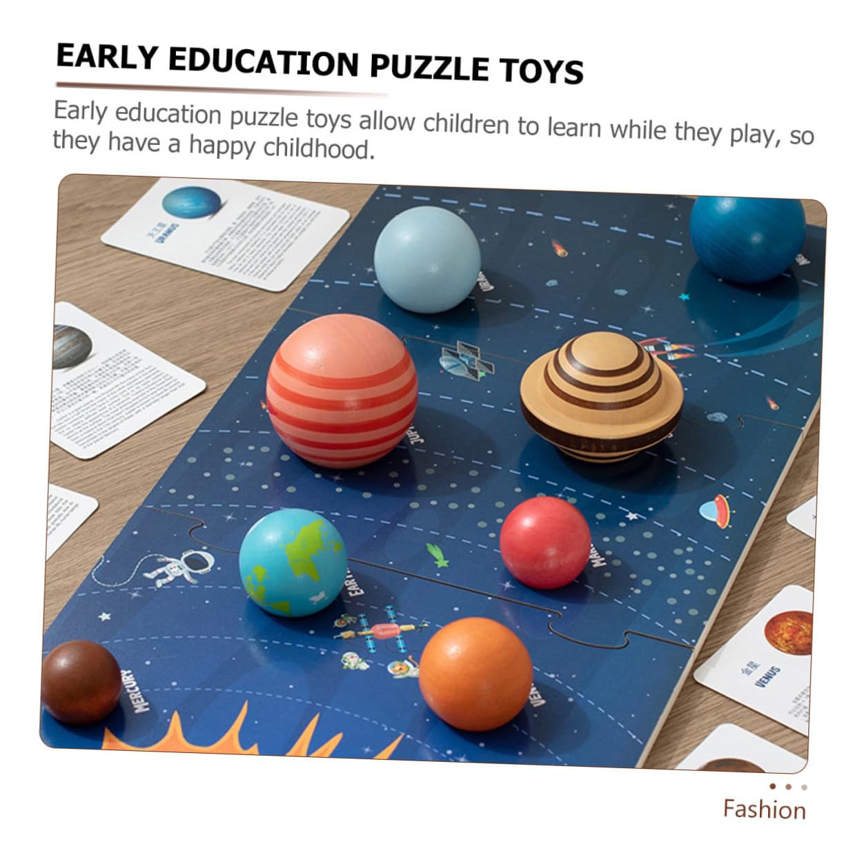 VICASKY Puzzle in Legno Educativi Decorazioni Scuola per Bambini, Rappresentazione del Solare 8 Pianeti per Imparare e Sviluppare Abilità Cognitive