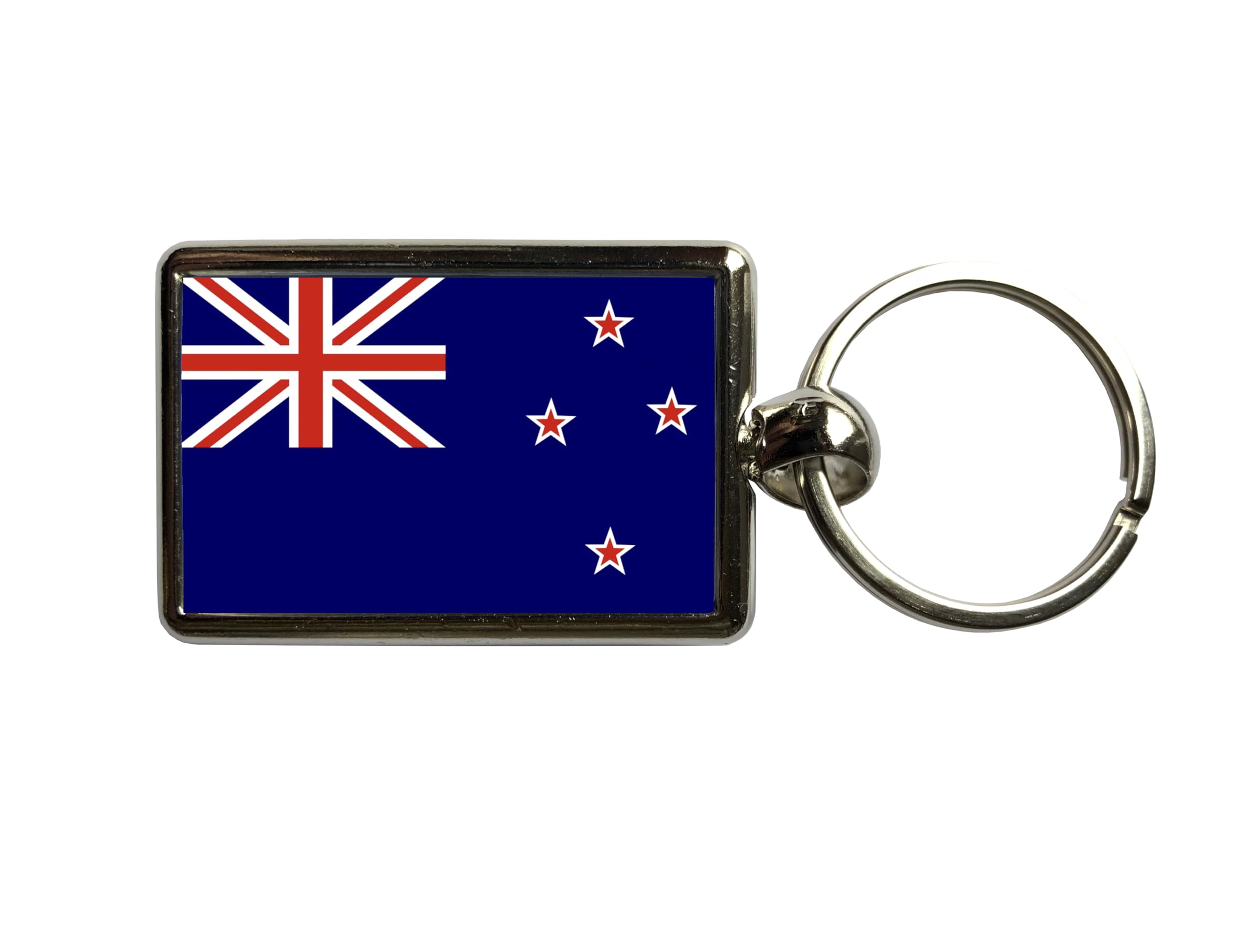 Super Universe Unisex Silver Flags Of The World New Zealand Flag Metal Keyring 3 X 4.5 Cm