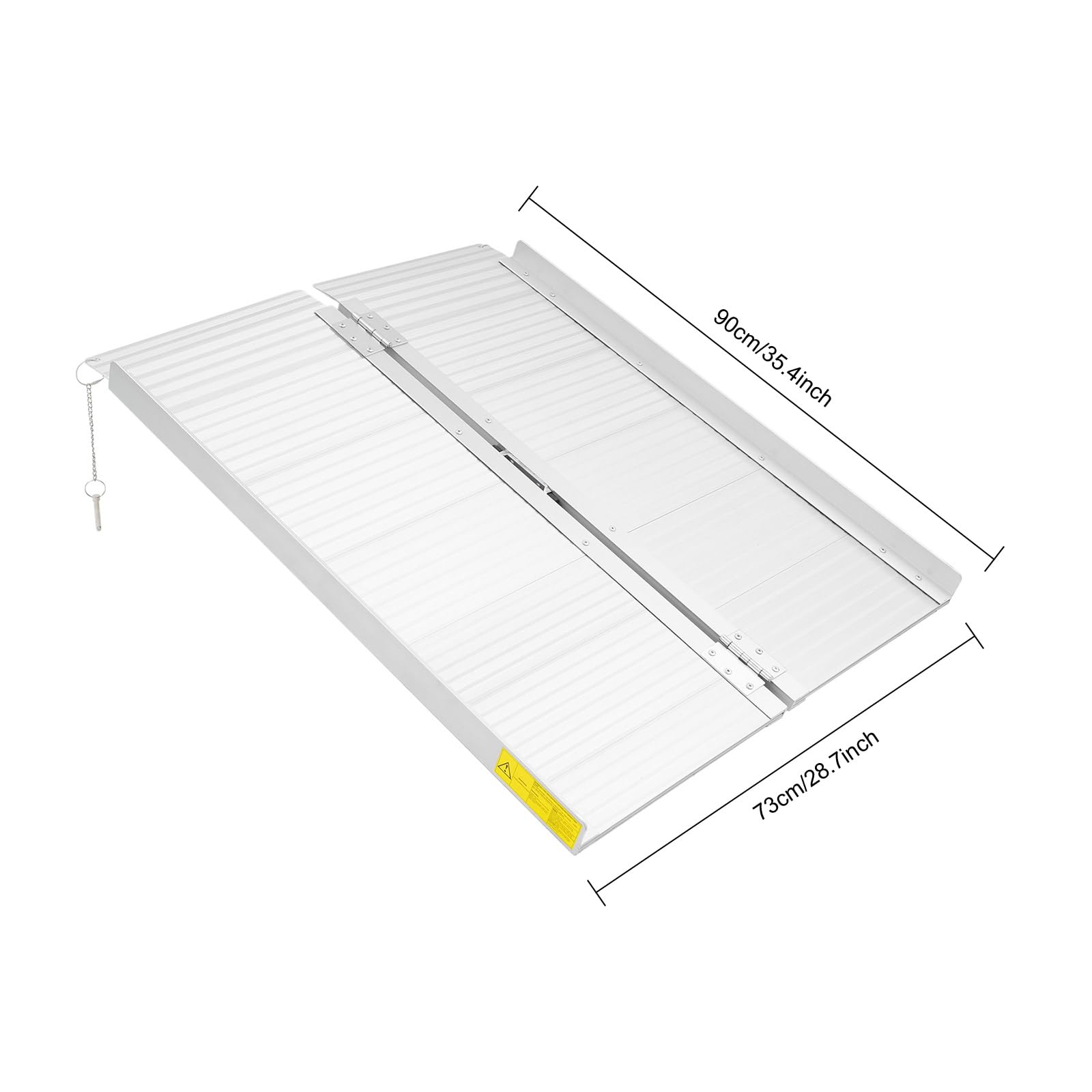 Rampa plegable para silla de ruedas, 90 x 73 cm, capacidad de carga de 300 kg, antideslizante y portátil, para peldaños, escaleras, umbrales, sillas de ruedas, scooters, carros de mano