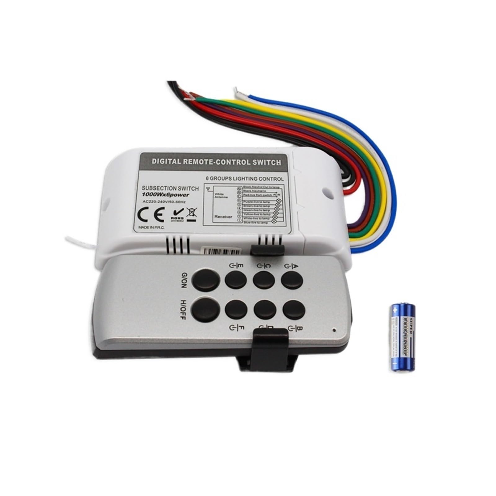 Atenuador LED de 220V con control remoto segmentado de 6 vías 1