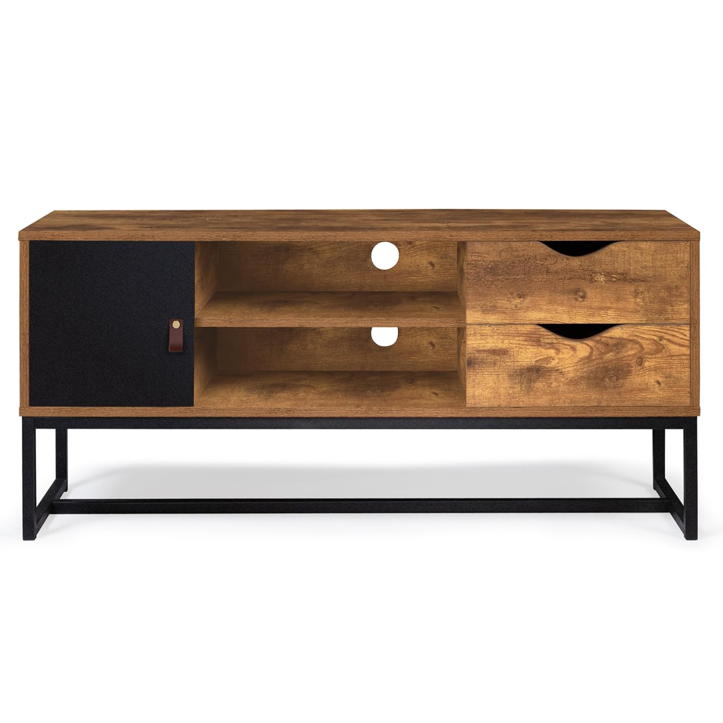 IDMarket - Meuble TV 110 cm Chicago 2 tiroirs Design Industriel