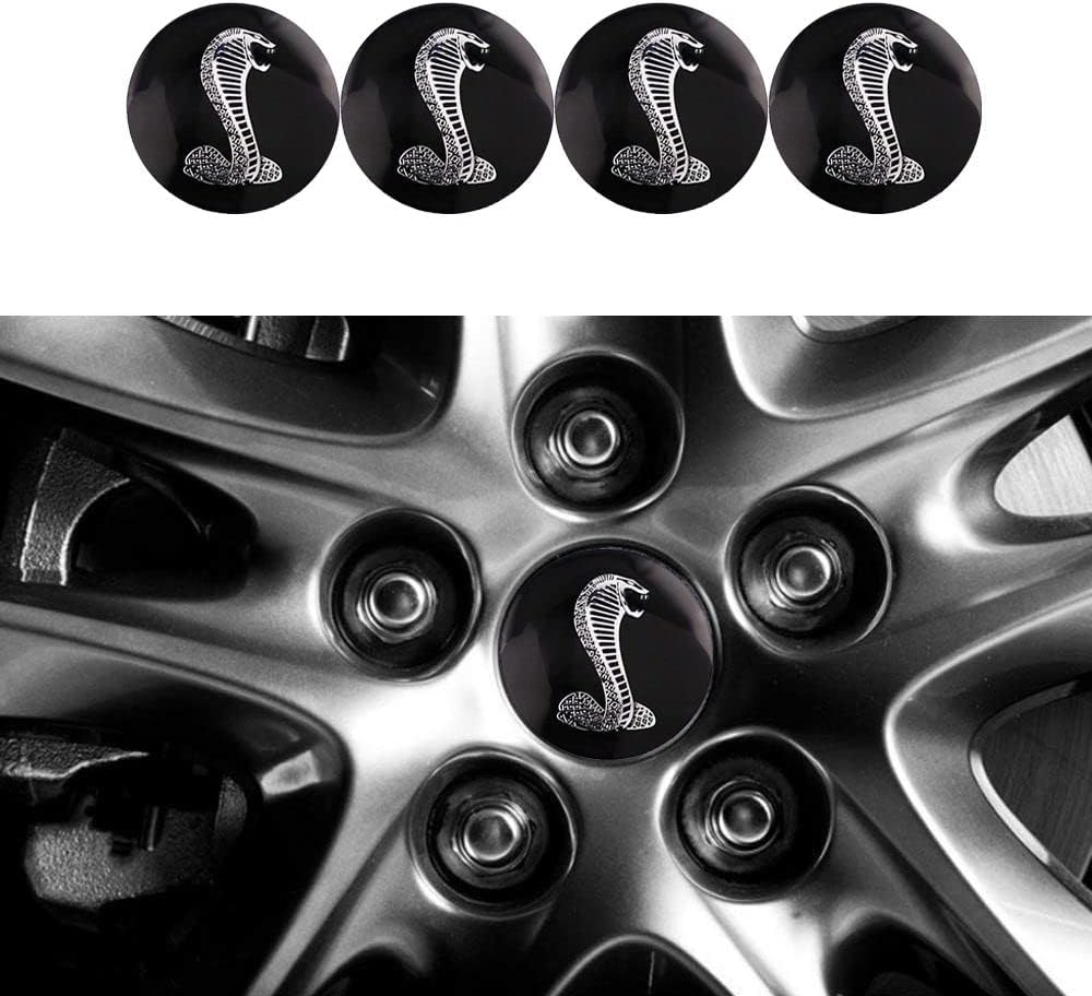 Yuanxi Electronics 4PCS 56.5mm 2.2' Auto Car Sticker Wheel Center Hub Cap Logo Aluminium fit for Mustang Shelby Cobra (forShelby)