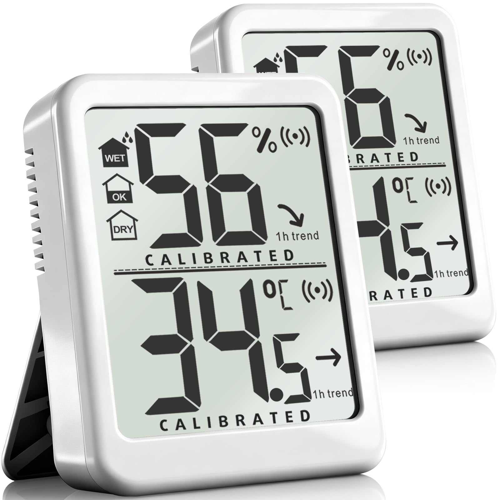 Antonki 2 Pack Room Thermometer Small Hygrometer Indoor Humidity Monitor Sensor, Digital Temperature and Humidity Meter Gauge for Home, Baby Nursery, Reptile, Greenhouse - Battery Included