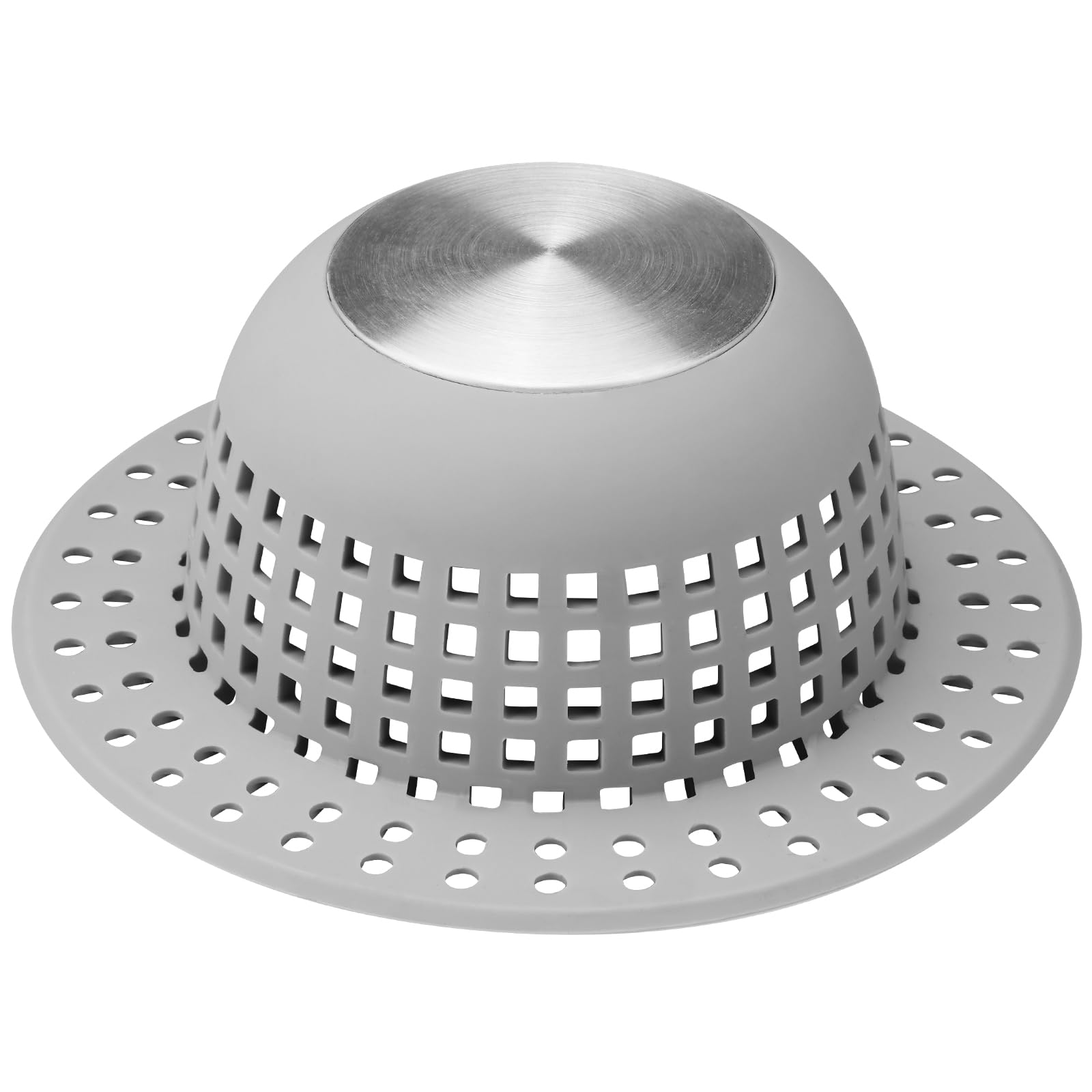 Aluvor Shower Drain Hair Catcher Bathtub Drain Cover Sink Drain Protector | Bathroom Sink & Bathtub Drain Strainer for Pop-Up & Regular Drains, Silver Grey