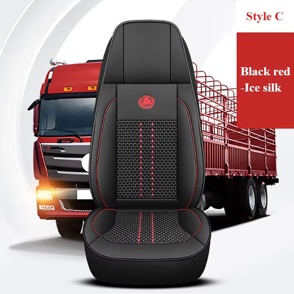 Camiones Fundas Asientos Camión Juegos de Cubreasientos Compatible con para DAF XF XG/XG+ XD CF LF MX-11 MX-13 2001-2026 1SEAT,Style C-Red Ice Silk