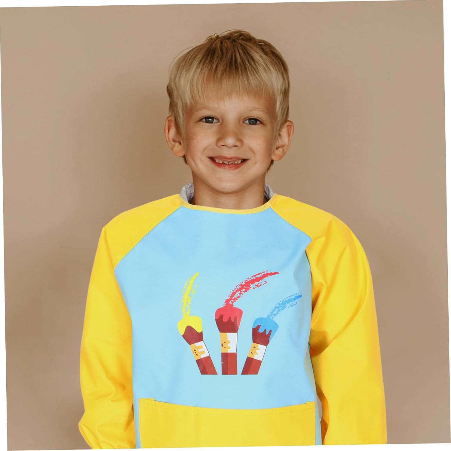 Kids Waterproof Art Smocks for Toddlers Long Sleeve Painting Aprons with Adhesive Tape Colorful Artist Smocks for Boys and Girls for Preschool and Craft Activities