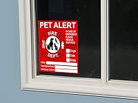 Vista 5 de Adhesivo interior para mascotas: paquete de 8 calcomanías de rescate de incendios de seguridad de alerta para mascotas: salva a nuestras mascotas