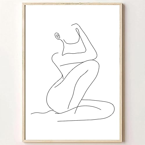 Woman Body Line Wall Art Print Abstract Female Line Art