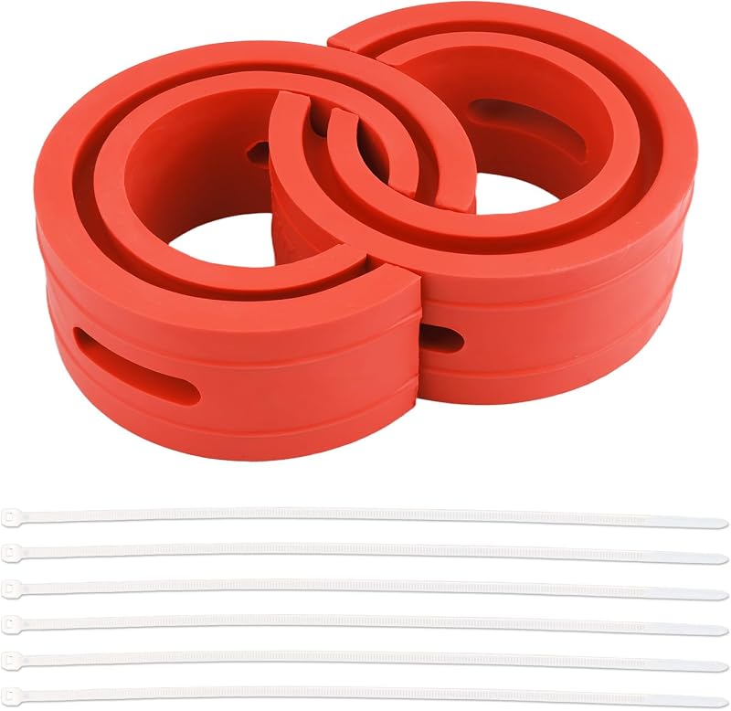 2PCS Coil Spring Spacers for Cars with 6 Ties,Rubber Coil Spring Spacers for 1.45''-1.65'' Sprung Distance,Heavy Duty Car Accessories for Front&Rear Shock Absorber Protection