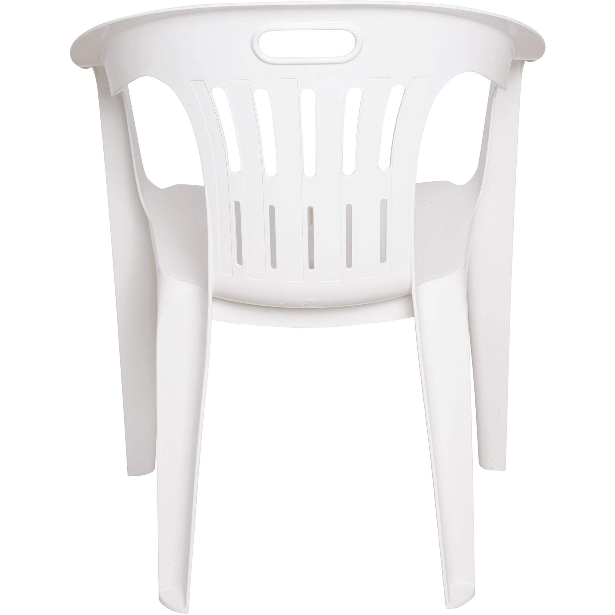 Dmora Set di 4 Sedie impilabili Schienale Basso con braccioli, Made in Italy, 56 x 55 x 78 cm, Color Bianco
