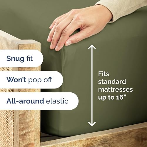 Miniatura 25 de King Fitted Bed Sheet - Bottom Single Fitted Sheet Only - Ultra-Soft Hotel Luxury Bedding w/ 8-16 Inch Deep Pockets - Breathable, Cooling & Wrinkle