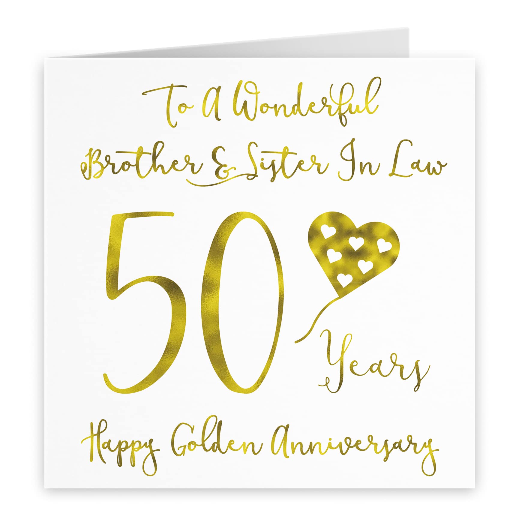 Hunts England, Brother And Sister In Law 50th Anniversary Card, To A Wonderful Brother & Sister In Law, 50 Years - Image 2