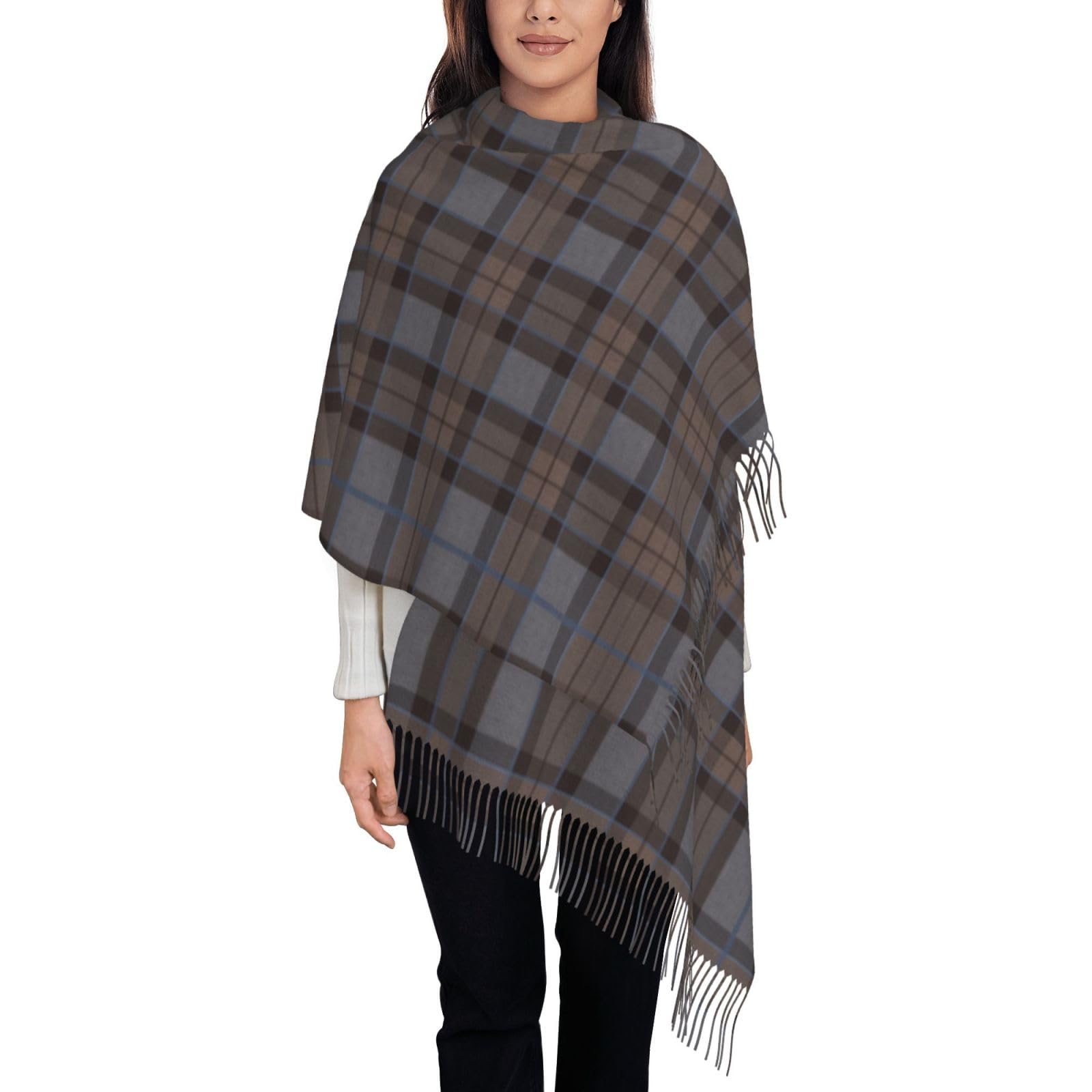 Tcoay Unisex As Picture Faux Cashmere Scarf Women's Printed Shawl Women's Scarf,Outlander Fraser Tartan Plaid