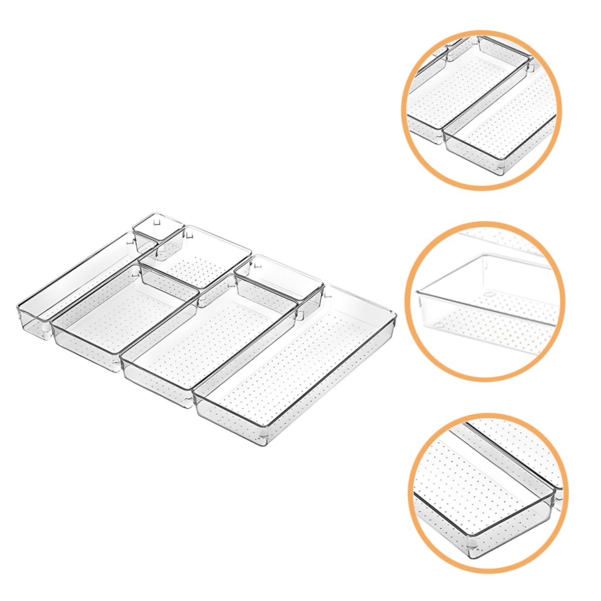 Schubladenorganizer 1 Satz aus PET Transparent mit Mehreren Größen