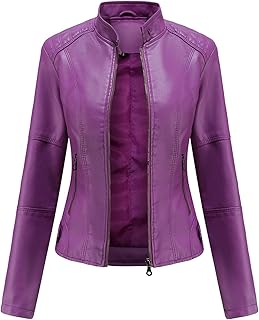 Faux Leather Jacket Women Bomber Jacket Women's Belted Motorcycle Jacket