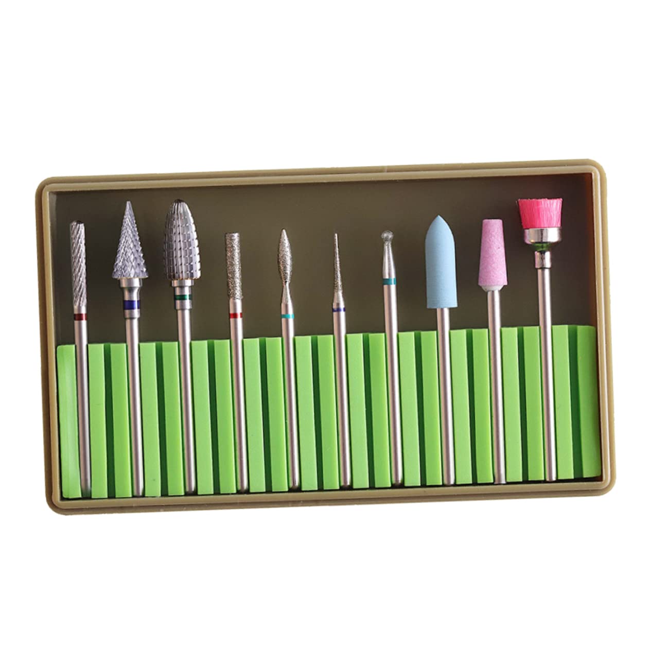 POPETPOP 3 Set Punta del Chiodo Spazzola Lima per Unghie Testa di Macinazione del Chiodo Punta del Chiodo del Diamante Punte di Ricambio per Trapano per Unghie Kit per Unghie para Uñas