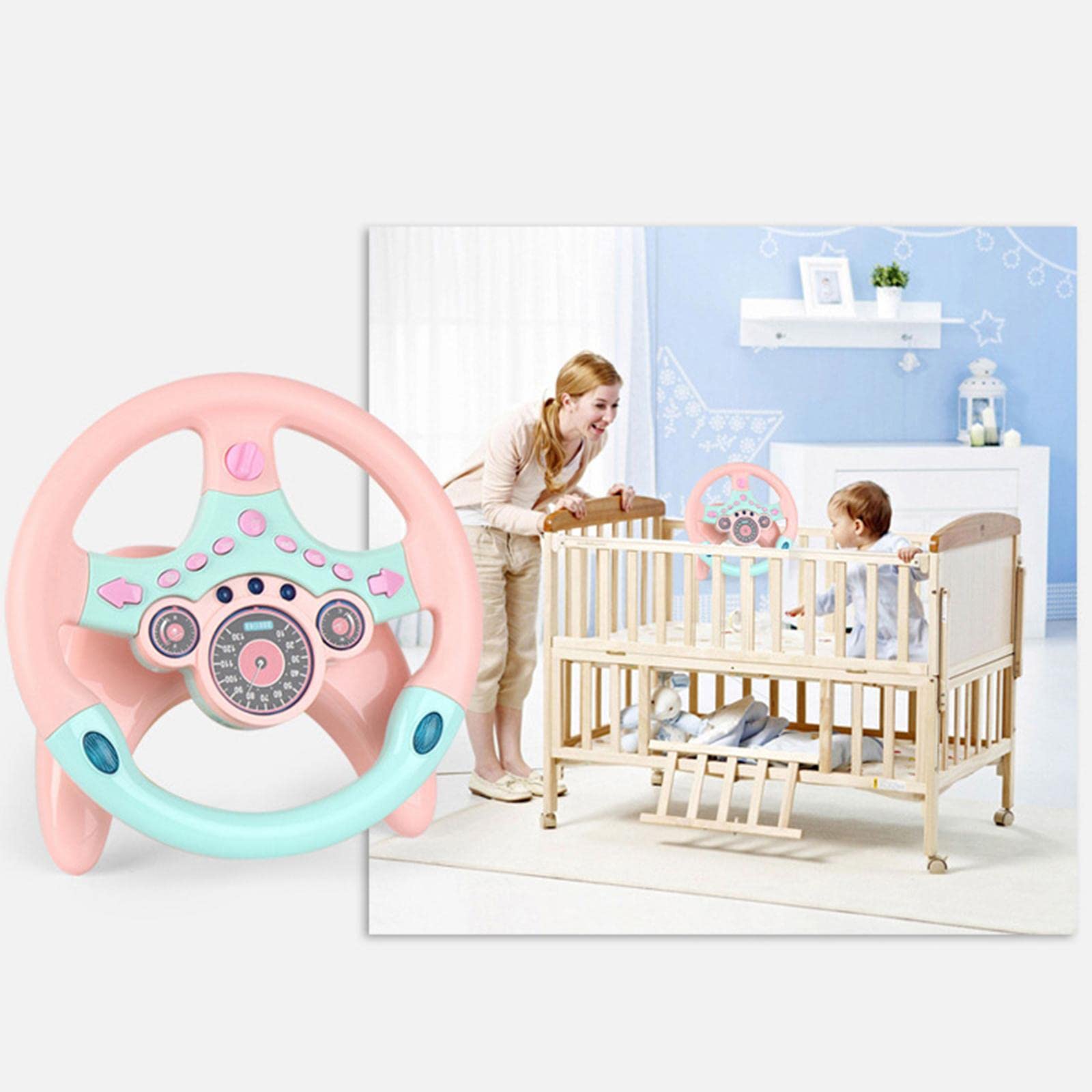 Volant de Jeu Simulation pour Enfant Jouet de Conduite Interactif avec Effet Sonore et Lumineux Amélioration Attention Adapté Aux Routes Motricité