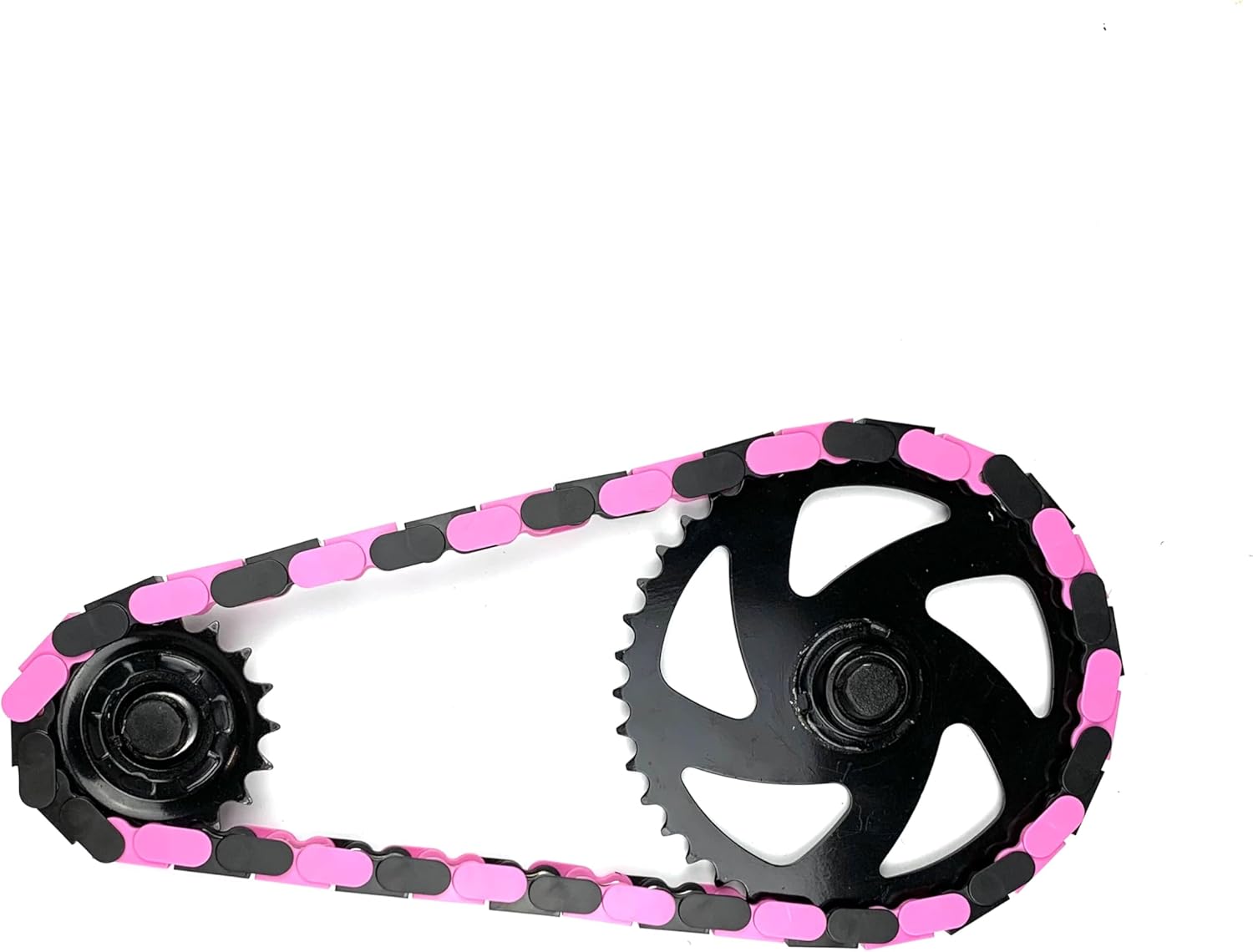 Bicycle Chain Cover – Protects Your Clothing Against Chain Lube and Adds Style - Easy Installation – No Tools Required – Single-Speed or Fixed-Gear Bikes Only (Black-Pink, Toddler)