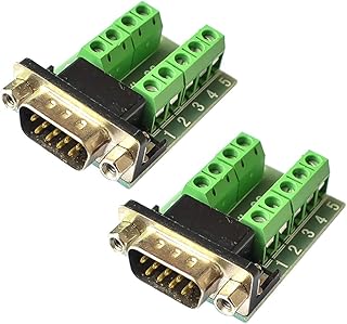 HiLetgo 2pcs DB9 Male Adapter RS232 to Terminal RS232 Serial to Terminal DB9 Connector Convert Adapter