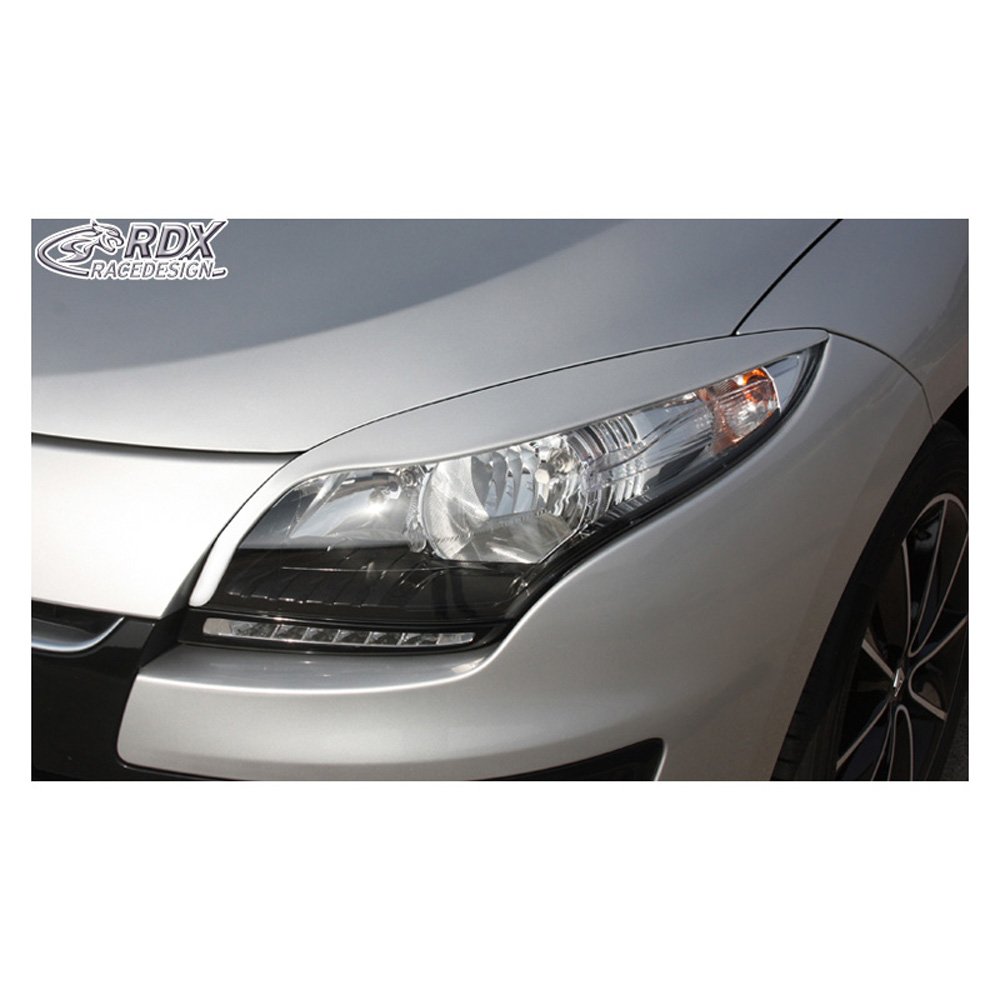 RDX Racedesign Spoilers de phares compatible avec Renault Megane III 2008-2015 (ABS), Non laqué.