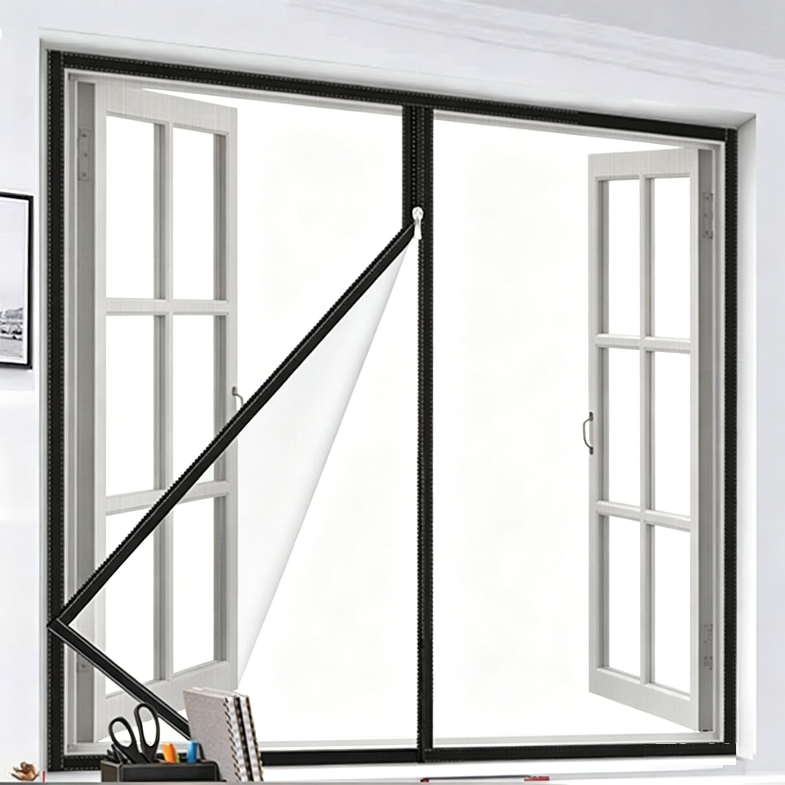 Filet anti-insectes sur mesure 79 x 99 cm à fermeture éclair fiable