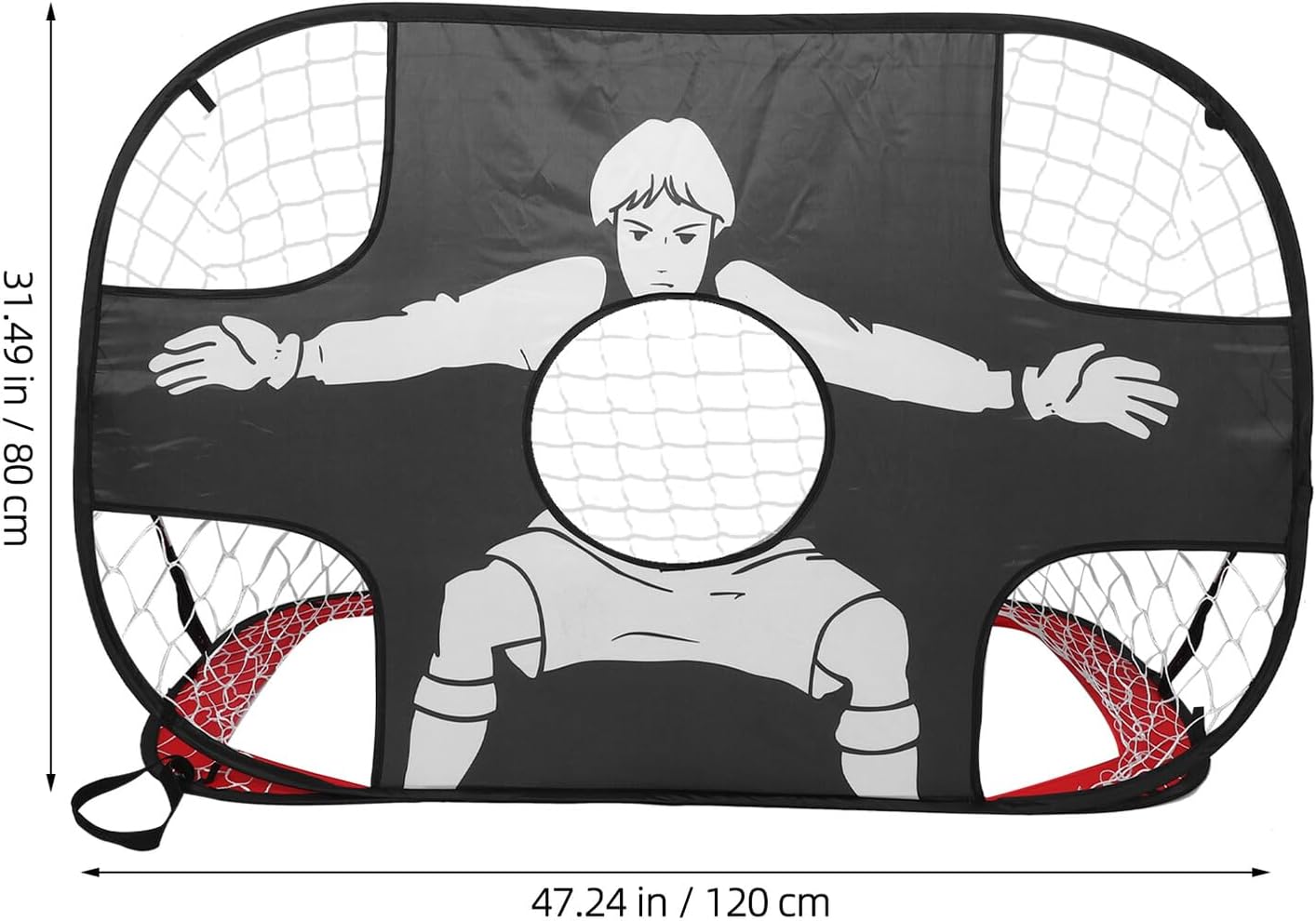 Foldable Soccer Goal Net for Flat Wire Mesh Grid and Engaging Target Characters Portable Football Practice Tool for Outdoor Training and Backyard Play
