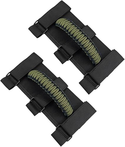 Asas de agarre para Jeep (verde militar), asas de agarre para Jeep Wrangler TJ YJ JK JL Gladiator JT 1987-2023, 2 x asas de agarre para barra