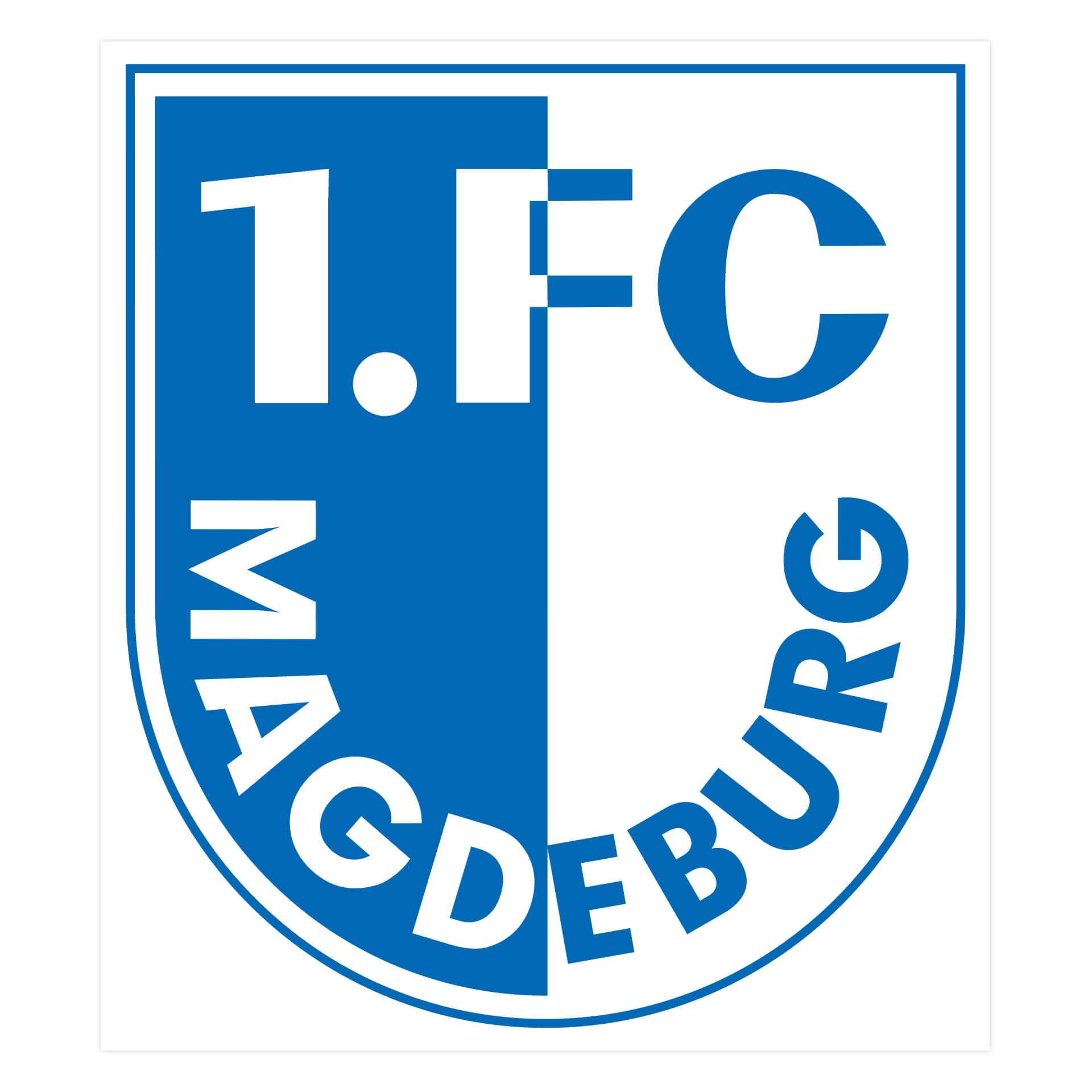 K&L Wall Art 1. FC Magdeburg Wandtattoo XXL Logo | Offizielle Fußball-Deko für Schlafzimmer, Wohnzimmer und Fanräume | XXL-Format (70x80 cm)