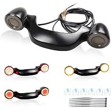 Motorcycle Bullet Rear Light Bar LED Turn Signals Integrated Brake Taillights for Harley Touring Softail Electra Glide Standard Road Glide Custom Street Glide, Black