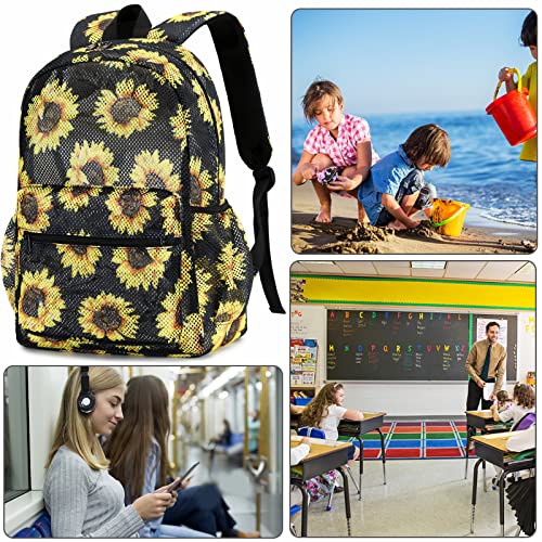 Bluboon Mesh Backpack for Girls Kids See Through School Bookbag with Mesh Drawstring Bag Semi-Transparent Beach Bag Daypack Gear Backpack3