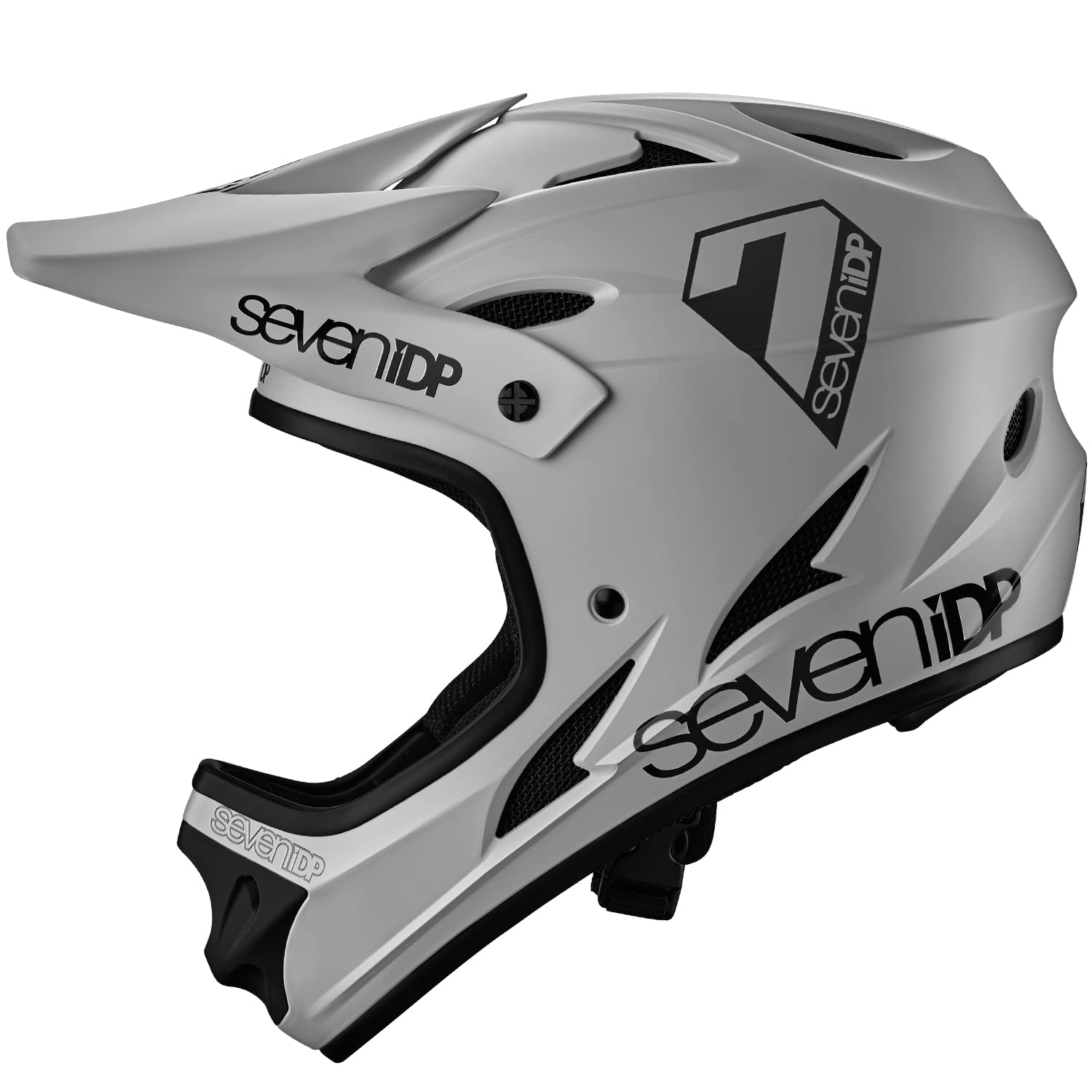 7 iDP M1 MTB Mountain Bike Full Face Lightweight Vented Bicycle Helmet (Grey, L) — image 1