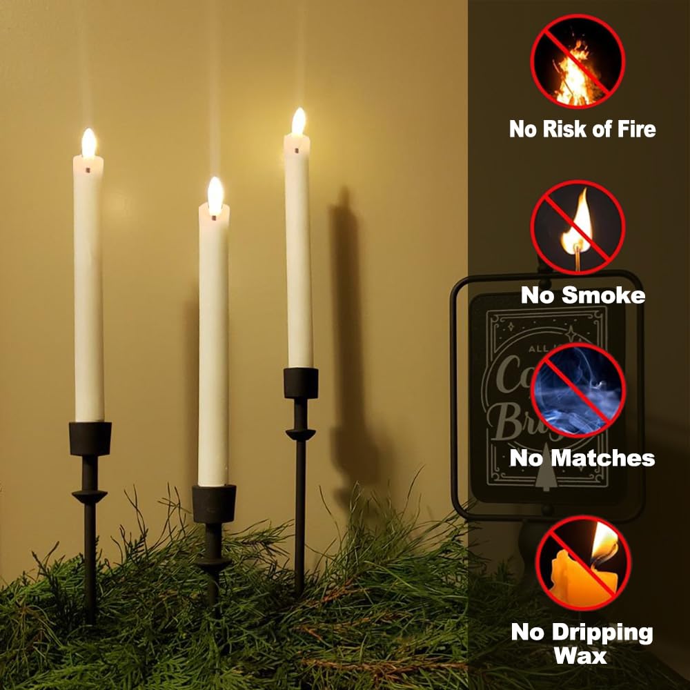 Candele LED Senza Fiamma - Effetto Cera Reale, Con Telecomando E Timer, Set Da 6 - Foto 13