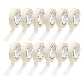 DIAO79NI- 12 Rolls Colored Masking Tape, Colored Painters Tape for Arts and Crafts, 0.6 inch x 15 Yard Drafting Tape, Craft Tape, Labeling Tape, Paper Tape, Colored Tape, Artist Tape White
