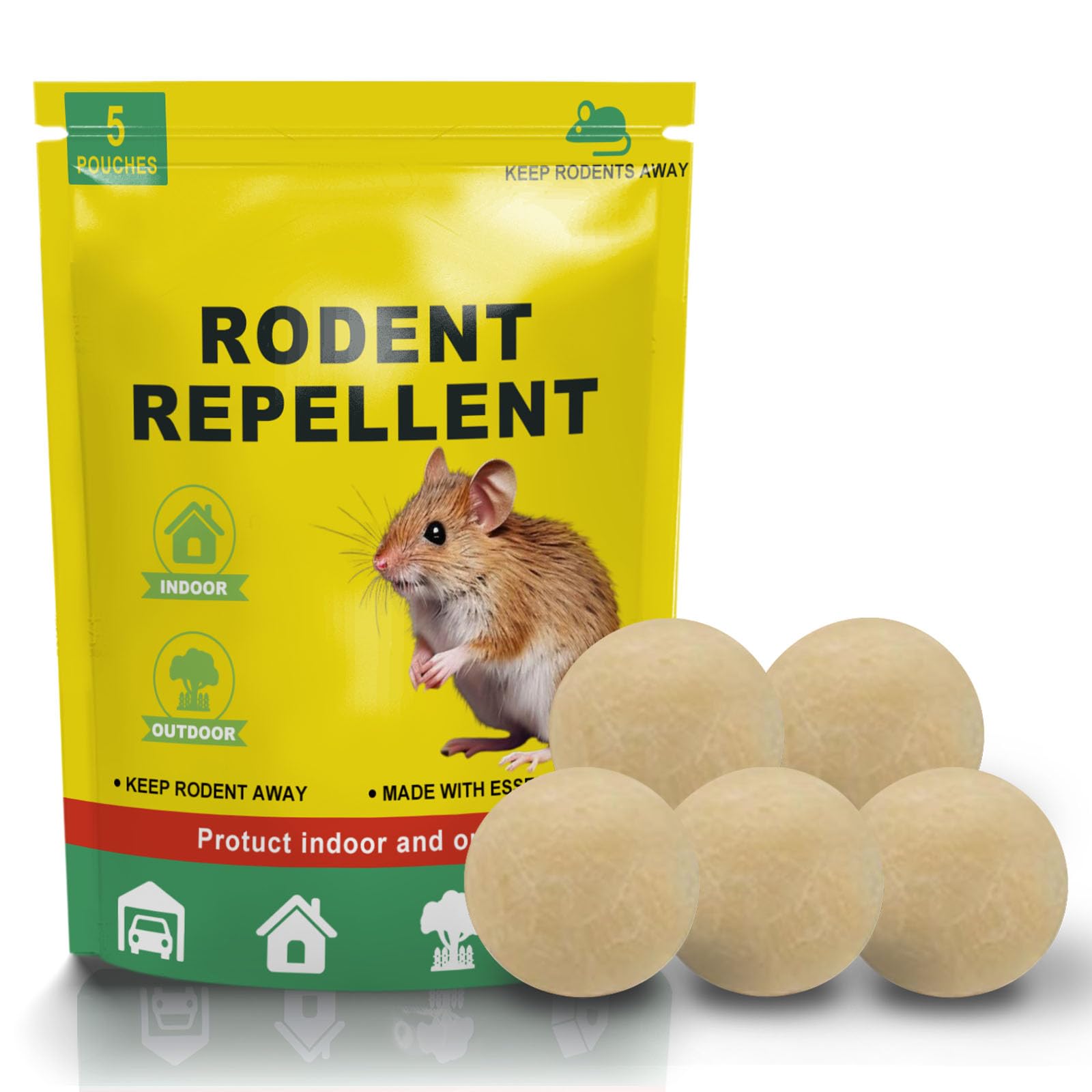 10P Natural Mouse Repellent with Peppermint Oil–Non-Toxic, Long-Lasting & Eco-Friendly Rodent & Pest Control for Home, Kitchen, Warehouse & Garden–Effective Deterrent for Mice, Rats, Spiders & Roaches