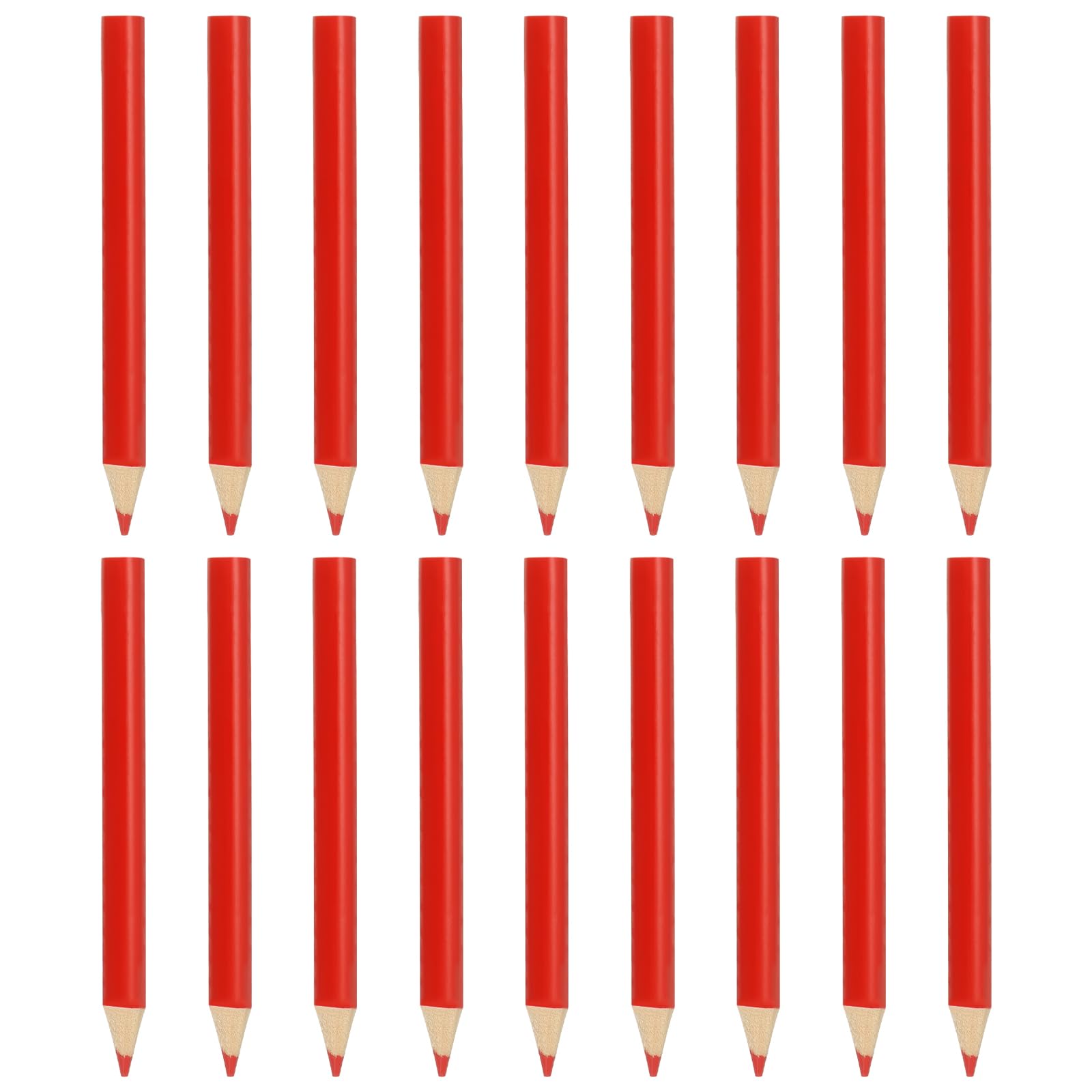 sourcing map 18 Pcs Wooden Colored Pencils, Mini Short Oil Based Colored Pencils for Artists Teachers Coloring Books Painting Sketching Drawing, Red