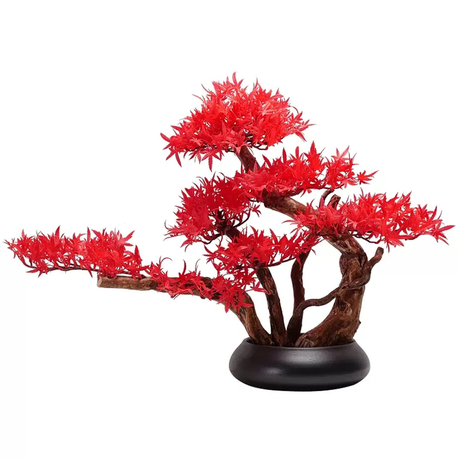 HCZKIUJY Artificial Plants Artificial Plants Fake Bonsai Tree Realistic Faux Red Maple Tree for Farmhouse Rustic Home Room Decor, Height is 17.7" Fake Plants Decor