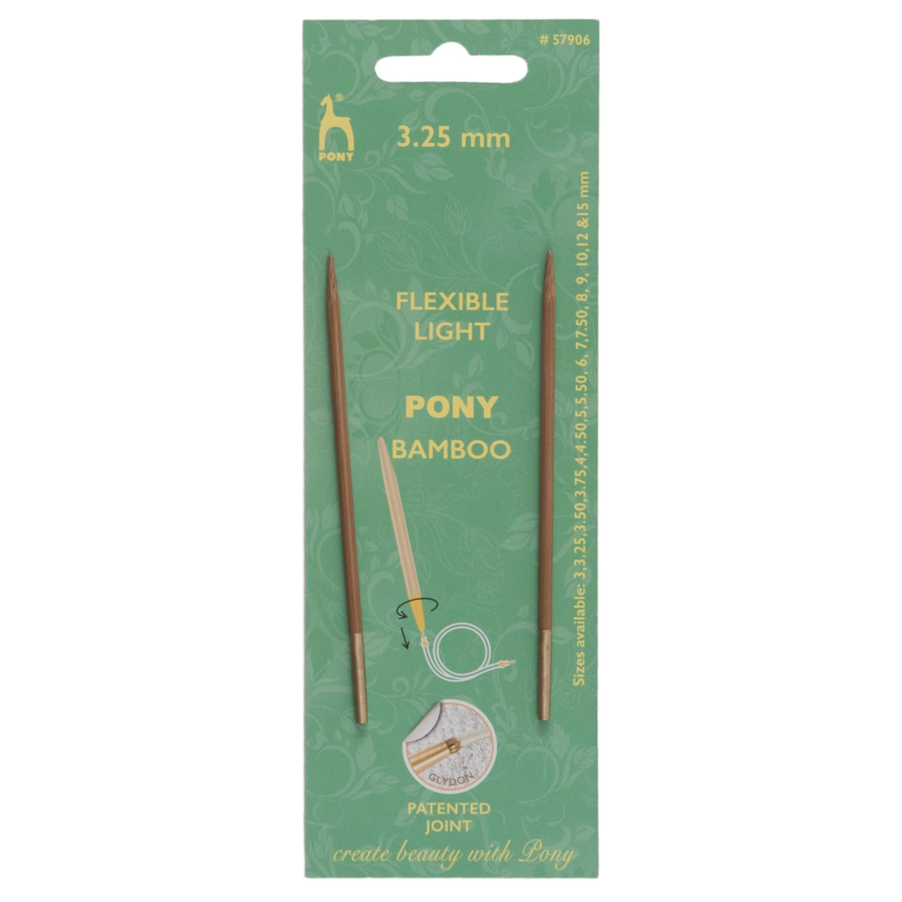 Crafty Capers Black,Gold Bamboo Interchangeable Circular Knitting Pin Shank Gold End 3.25Mm