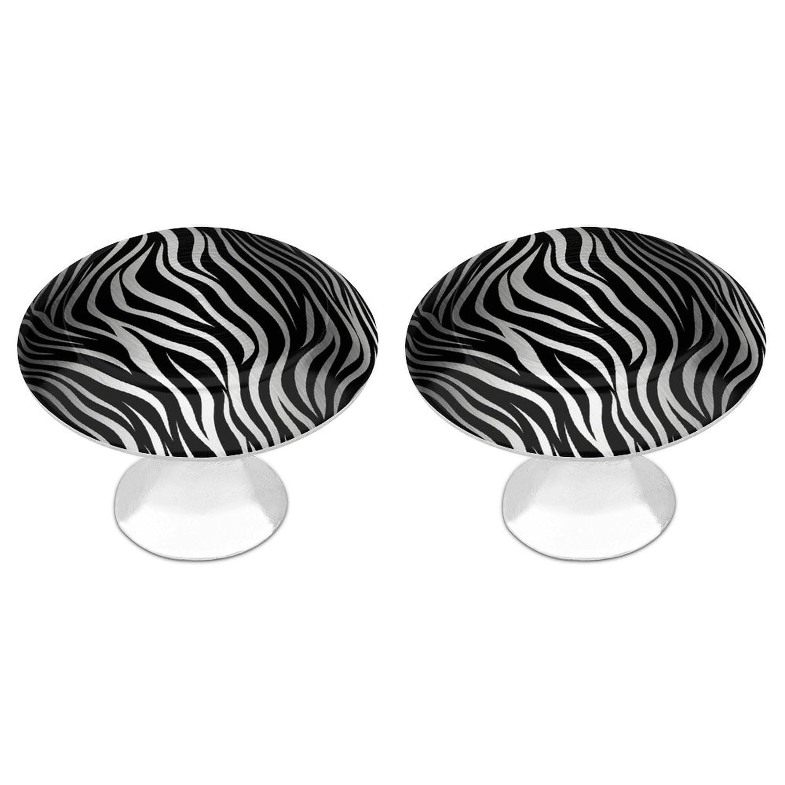 LYHVSFJW Zebra Print Cabinet Knobs 2Pcs Drawer Knobs Stainless Steel Cabinet Pulls with 2 Screw Bathroom Cabinet Knobs for Kitchen Cabinet, Door & Drawer, Wardrobe, Cupboard