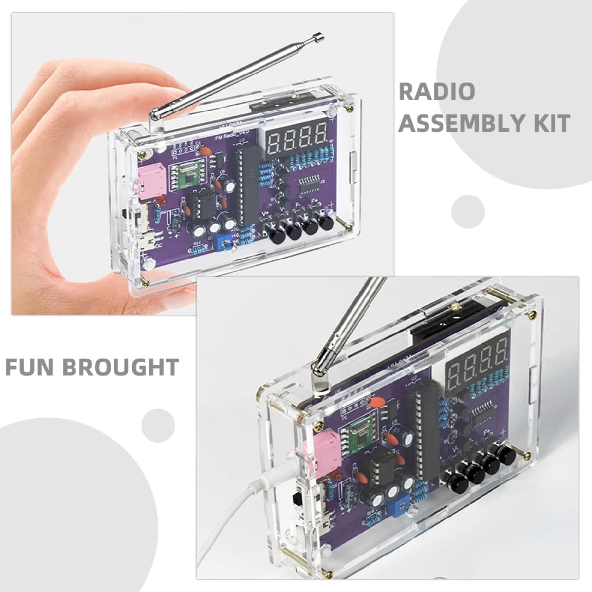 Kit de Radio FM para Soldadura DIY Circuito Electrónico y Carcasa, Proyecto de Ensamblaje para Principiantes, Accesorios para Práctica de Soldadura y Aprendizaje Stem Educativo