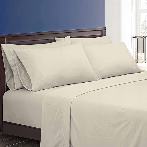 Miniatura 3 de ROYALE LINENS Juego de sábanas Queen de 6 piezas, microfibra suave cepillada de 1800 hilos, 1 sábana bajera y 1 sábana encimera, 4 fundas de