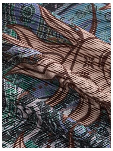 WDIRARA Women's Plus Size Boho Sun Graphic Bodycon Skirt Elastic Waist Long Skirts3