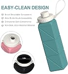 BEAUTAIL Bouteille d'eau collapsible 610ml, Silicone sans BPA, gain d'espace & Réutilisable, Bouteille d'eau pliable pour voyager, Camping, Randonnée pédestre, Cyclisme, Gymnase, Extérieur, 2-Pack, Feu d'étoile + Bleu