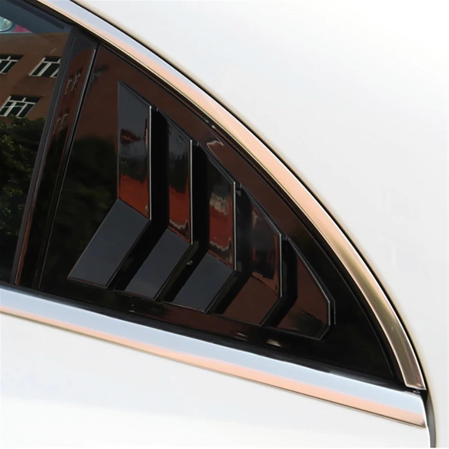 Rear Window Louver Shutter Cover Trim Compatible for Benz CLA C118 W118 CLA200 CLA45 2020-2021 Glossy Black