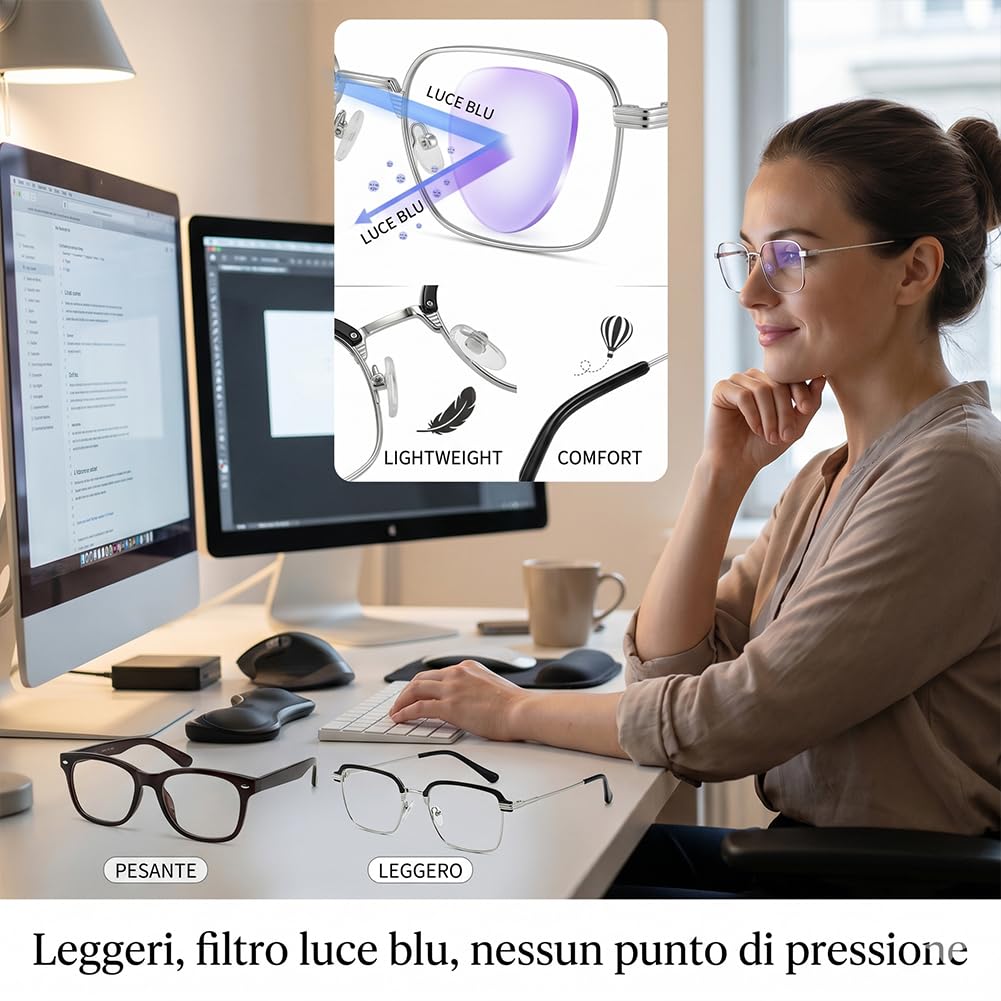 Occhiali autoregolanti, Occhiali con messa a fuoco automatica – Tecnologia Autofocus a Cristalli Liquidi per Vista Nitida da Vicino e Lontano + Custodia Inclusa – Per Uomo e Donna