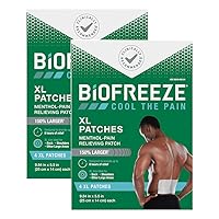 Vista 1 de Biofreeze XL Parche de Alivio del Dolor, Parches de Mentol para Alivio del Dolor de Espalda Baja, Parches XL Ideales para Espalda y Hombro, Tela