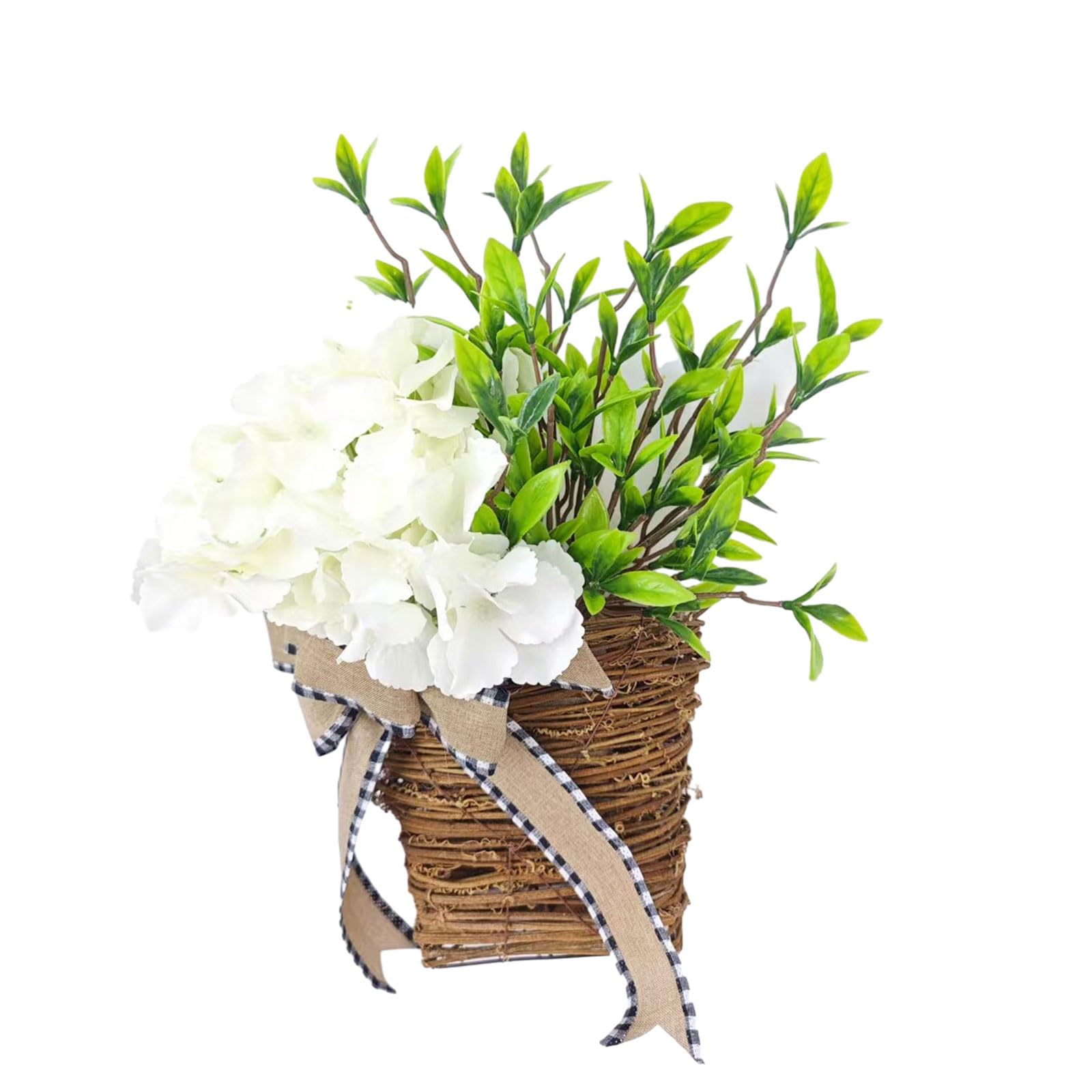 Hydrangea Hangers Wreath Artificial Flower Wreath Wildflower Door Hangings Baskets Farmhouses Cottage Cream Hydrangea Hangers