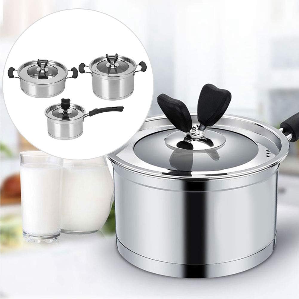 3個のストックポット多目的ステンレス鋼透明ガラス蓋スープポットマッシュルームスープの 3個のストックポット多目的ステンレス鋼透明ガラス蓋スープポットマッシュルームスープの