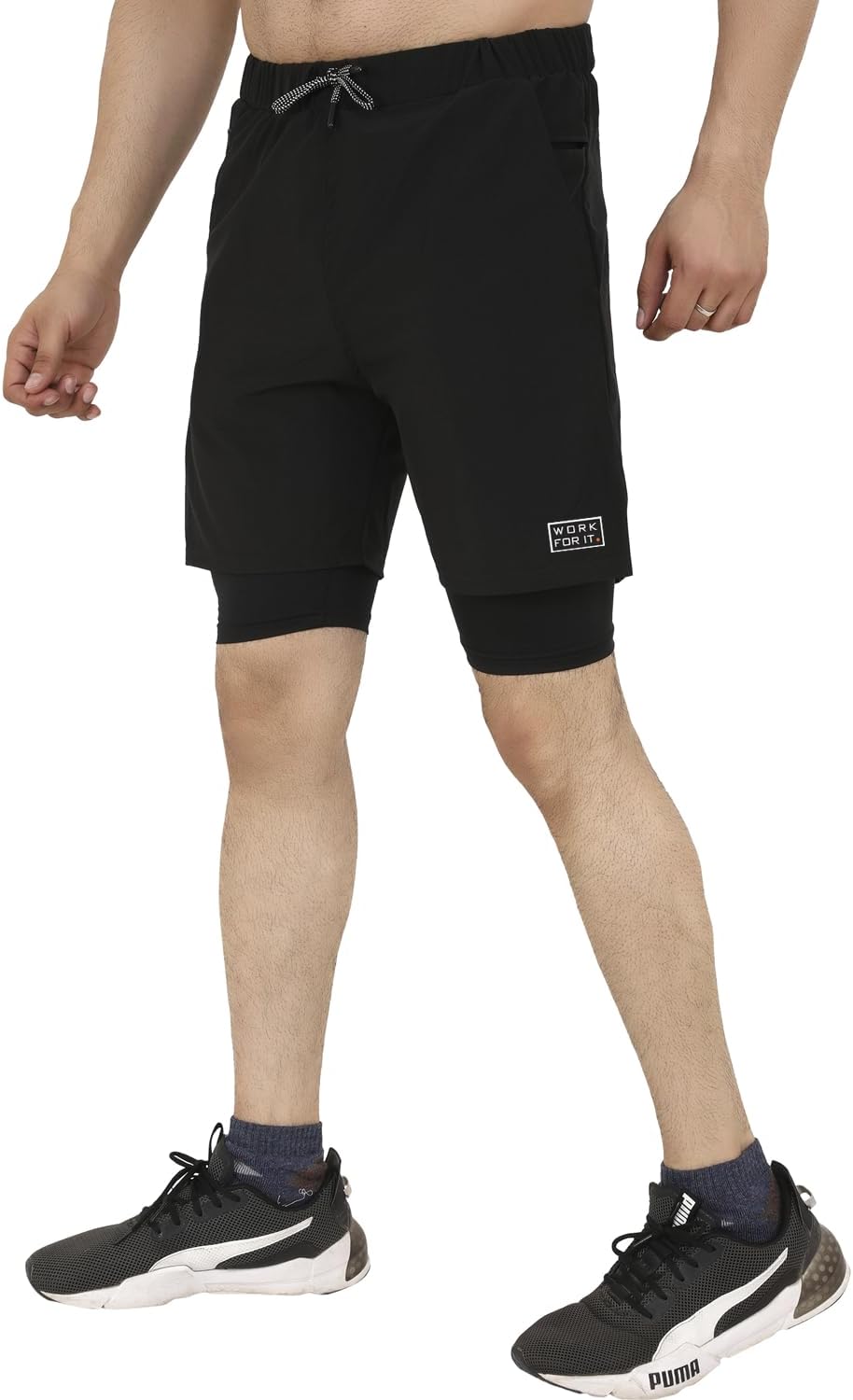 Mens 2 in 1 Running Shorts Quick Dry Gym Athletic Workout Clothes with Side Pockets…