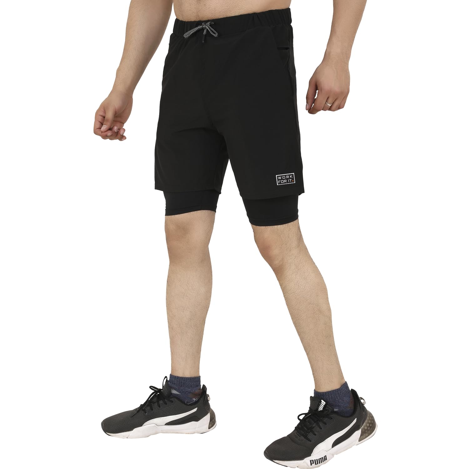 Mens 2 in 1 Running Shorts Quick Dry Gym Athletic Workout Clothes with Side Pockets…