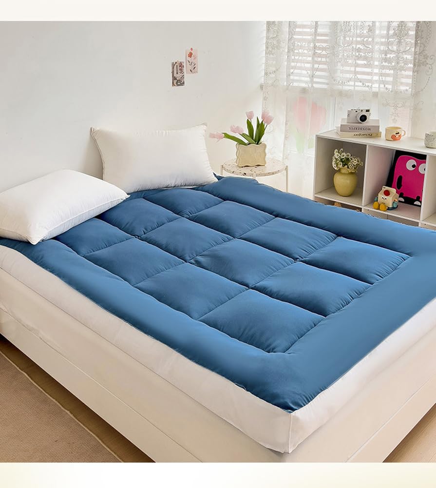 Materasso futon giapponese, materasso a pavimento, pieghevole, tatami, portatile, da campeggio, morbido, letto per gli ospiti, facile da riporre, coprimaterasso futon (grigio scuro, 120 x 200 cm)